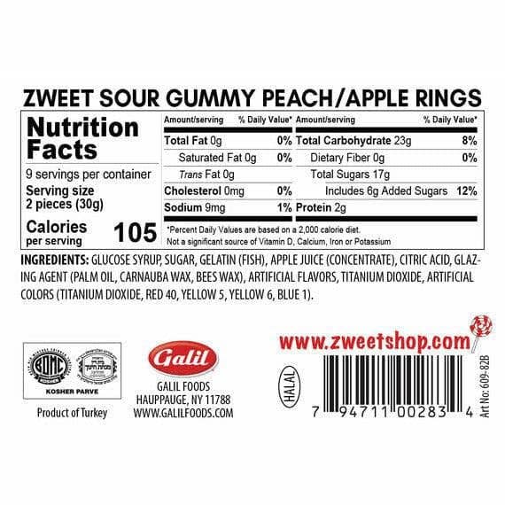 Gummy Peach and Apple Rings | Zweet | 10 oz - Image 2