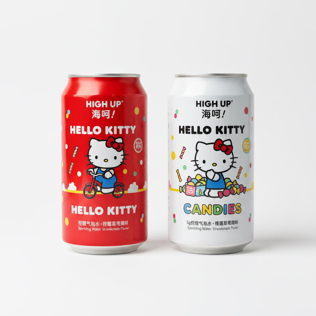 Hello Kitty Less Sugar Sparkling Water - Strawberry Lemonade Flavor