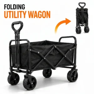 WeCharmer Foldable Wagon with Tailgate | 350lbs Capacity, Lightweight Utility Cart – Perfect for Shopping, Camping, Sports & Garden